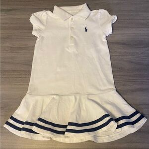 Polo Ralph Lauren Logo Blue/White Toddler Girls Dress | SZ 24 M